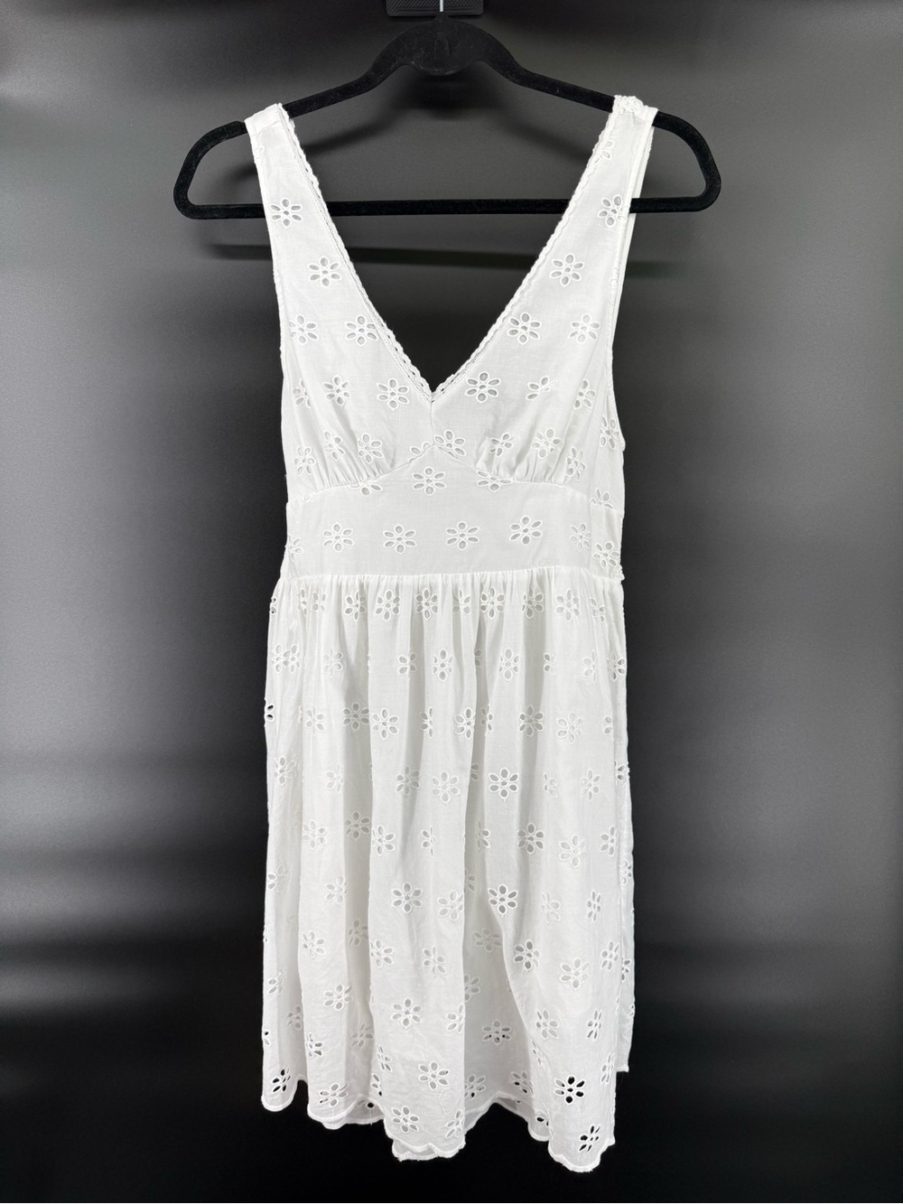 American Eagle Outfitters White Eyelet V-Neck Dress